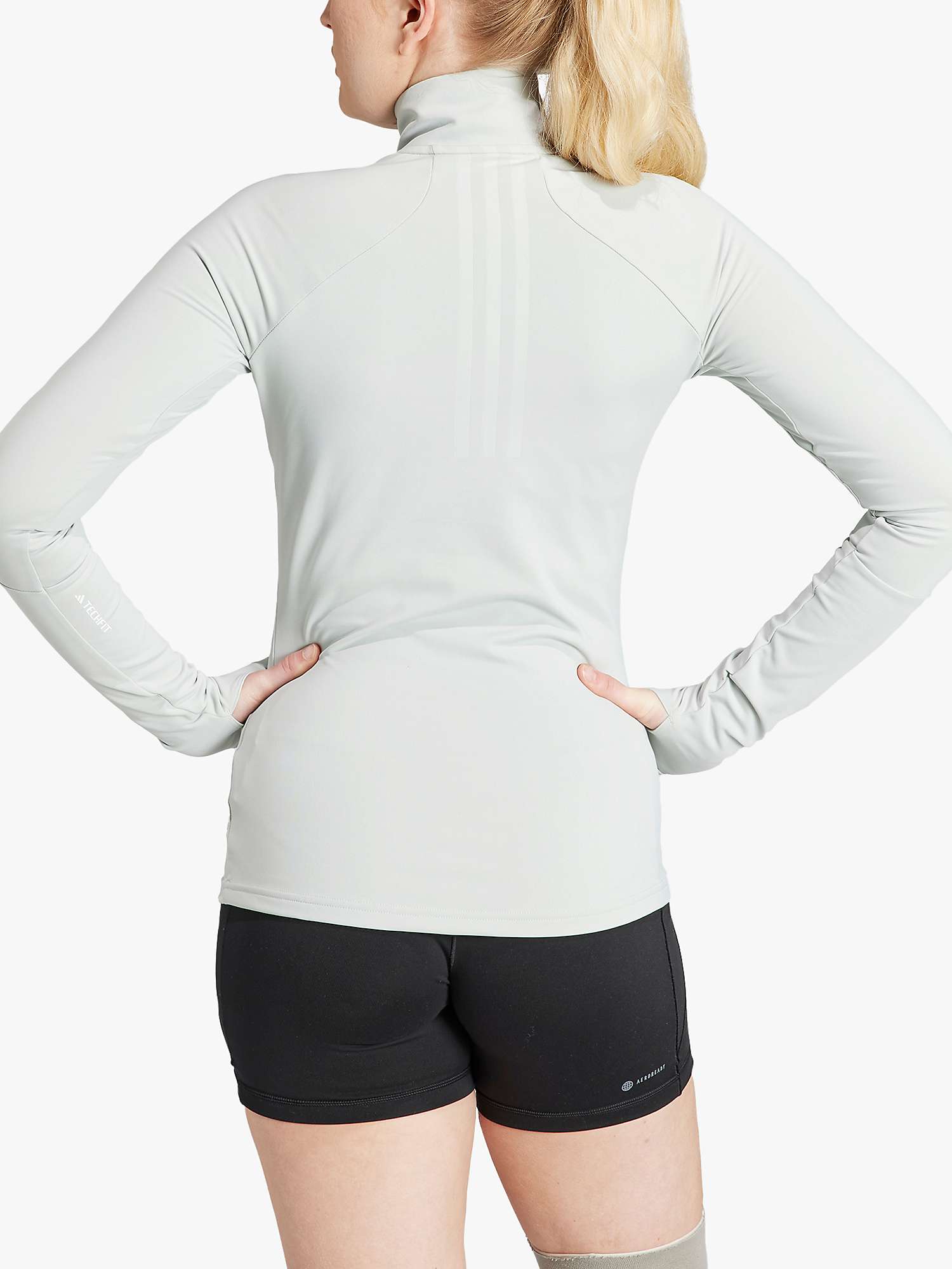 Buy adidas Techfit COLD.RDY 1/4 Zip Long Sleeve Training Top, Wonder Silver Online at johnlewis.com
