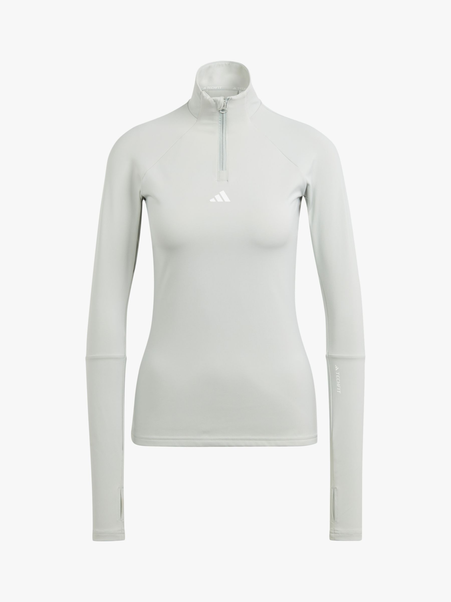 Buy adidas Techfit COLD.RDY 1/4 Zip Long Sleeve Training Top, Wonder Silver Online at johnlewis.com
