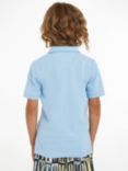 Tommy Hilfiger Kids' Essential Logo Patch Melange Pique Polo Shirt, Skysail