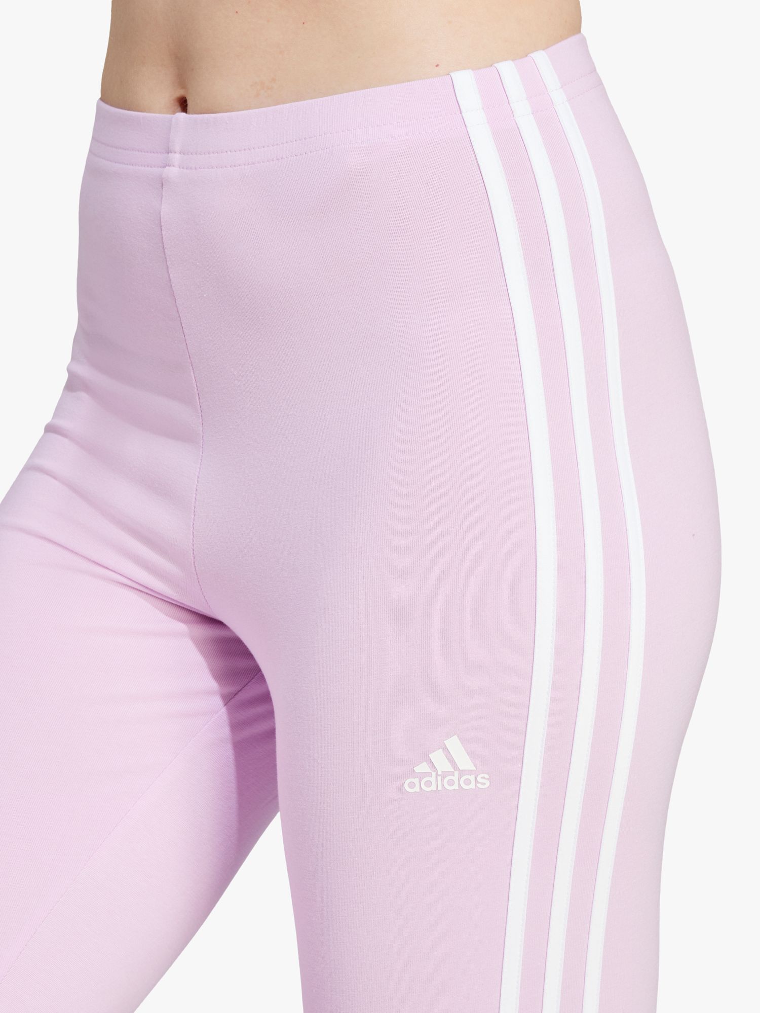 adidas,PRINTED 3-STRIPES HIGH WAISTED TIGHTS,almost pink/white,S/P
