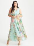 Scarlett & Jo Amelia Floral Maxi Dress, Aqua/Multi