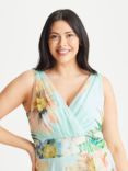 Scarlett & Jo Amelia Floral Maxi Dress, Aqua/Multi