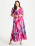 Scarlett & Jo Isabelle Abstract Print Maxi Dress, Pink/Multi