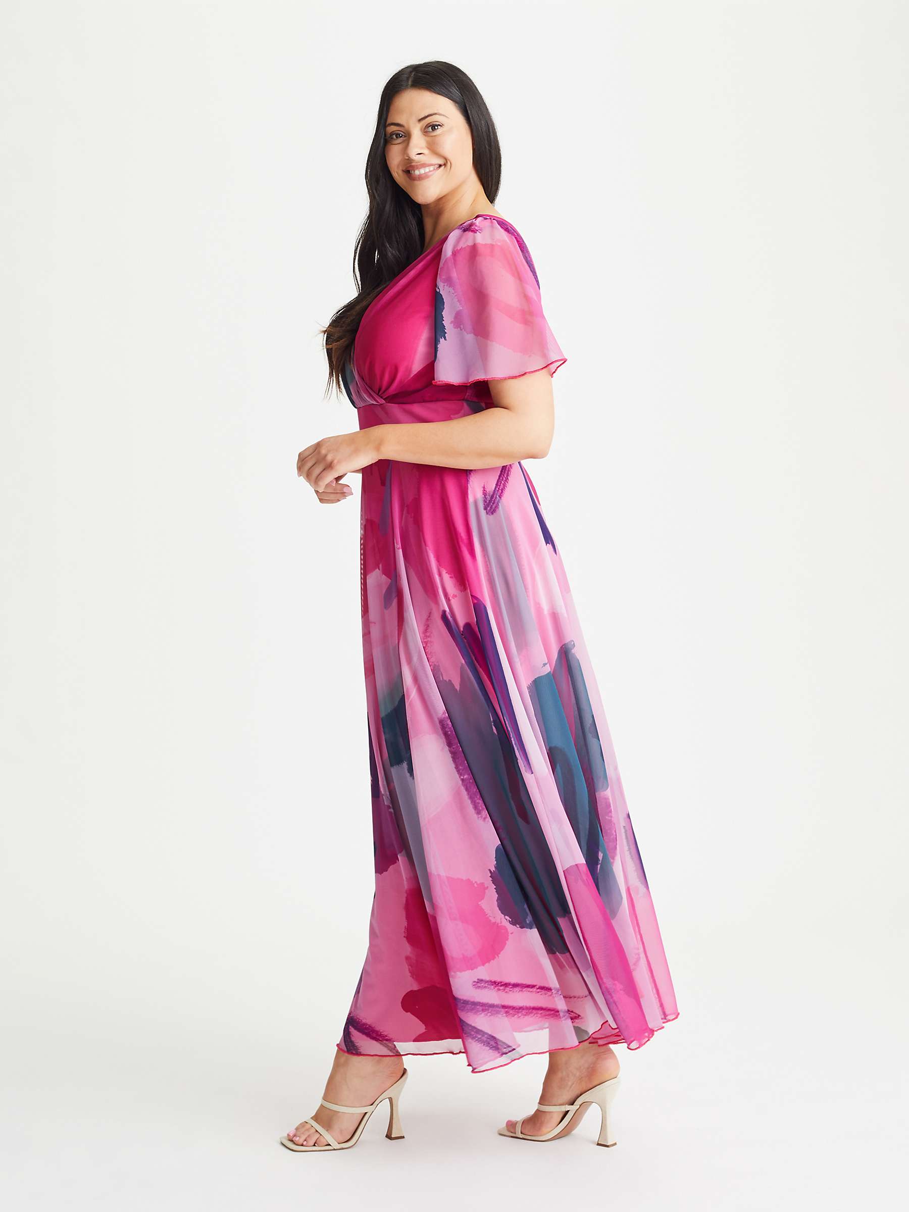Buy Scarlett & Jo Isabelle Abstract Print Maxi Dress, Pink/Multi Online at johnlewis.com