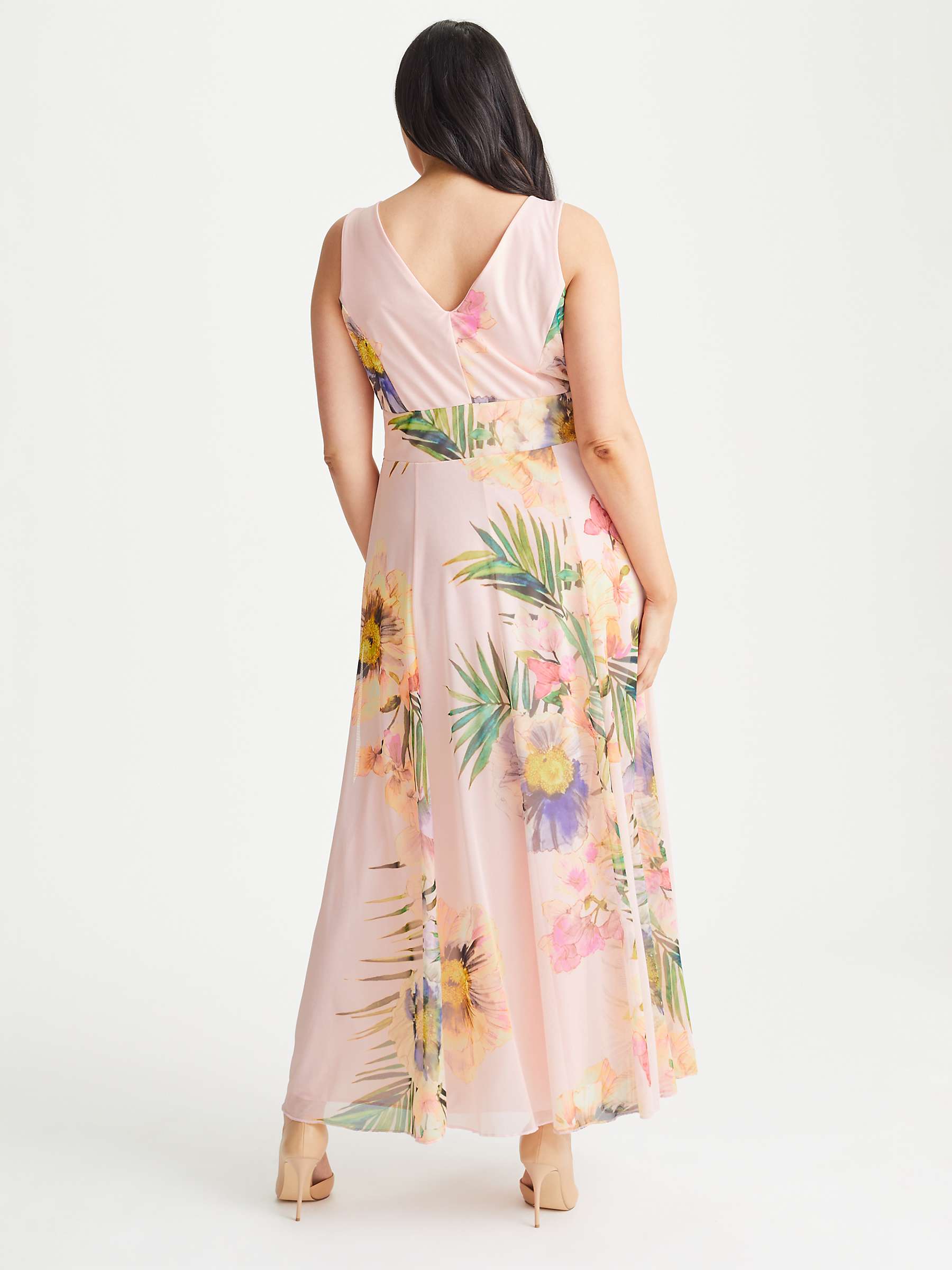 Buy Scarlett & Jo Amelia Floral Maxi Dress, Peach/Multi Online at johnlewis.com