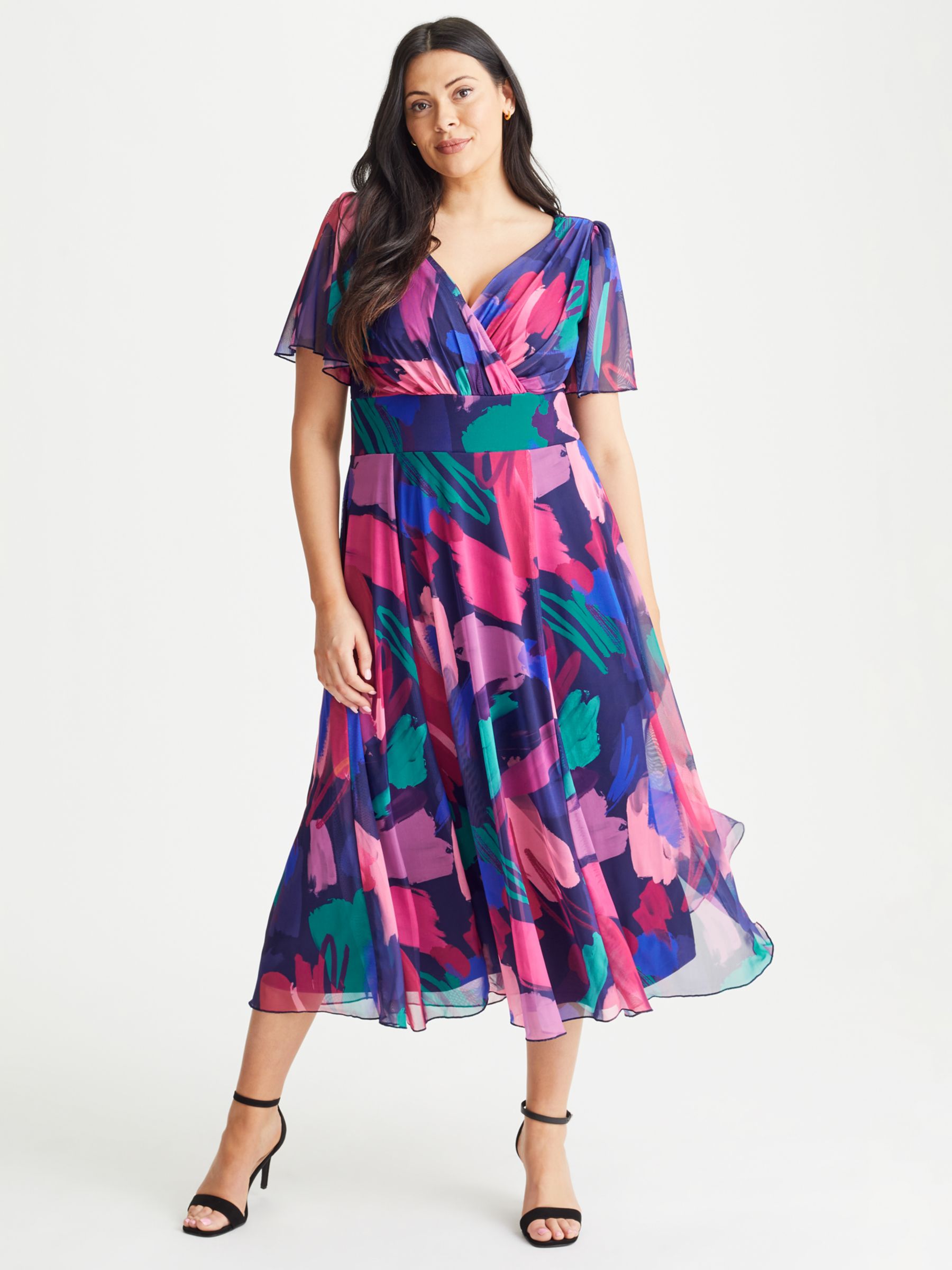 Scarlett & Jo Victoria Abstract Print Dress, Multi at John Lewis & Partners