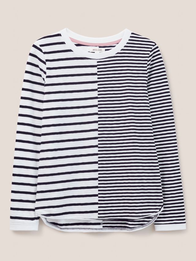 White Stuff Cassie Stripe T-Shirt, Navy Multi, 6