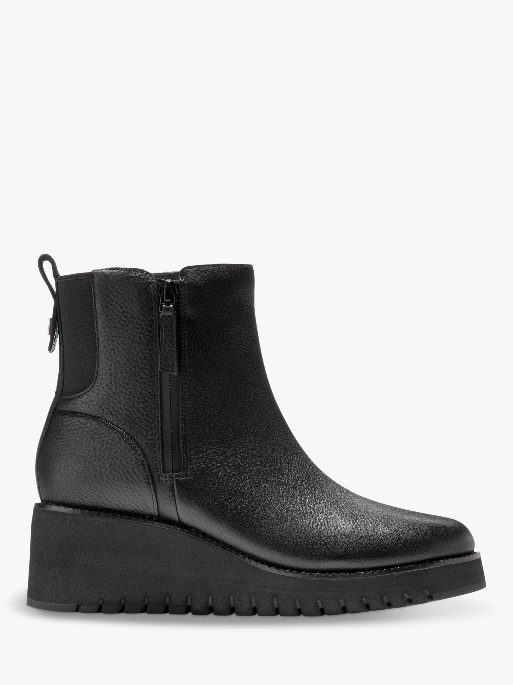 Cole Haan ZEROGRAND City Wedge Side Zip Ankle Boots, Black at John ...