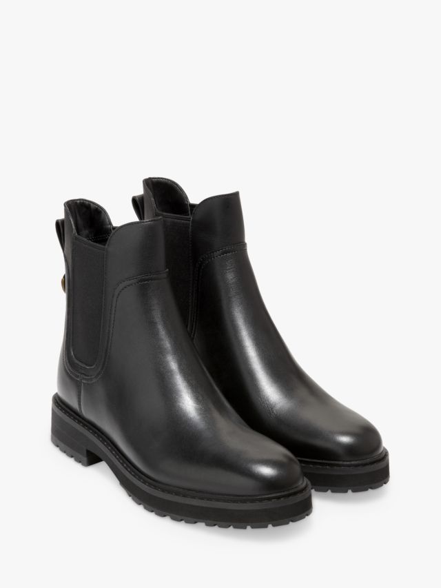 Cole Haan Greenwich Leather Ankle Boots, Black, 4