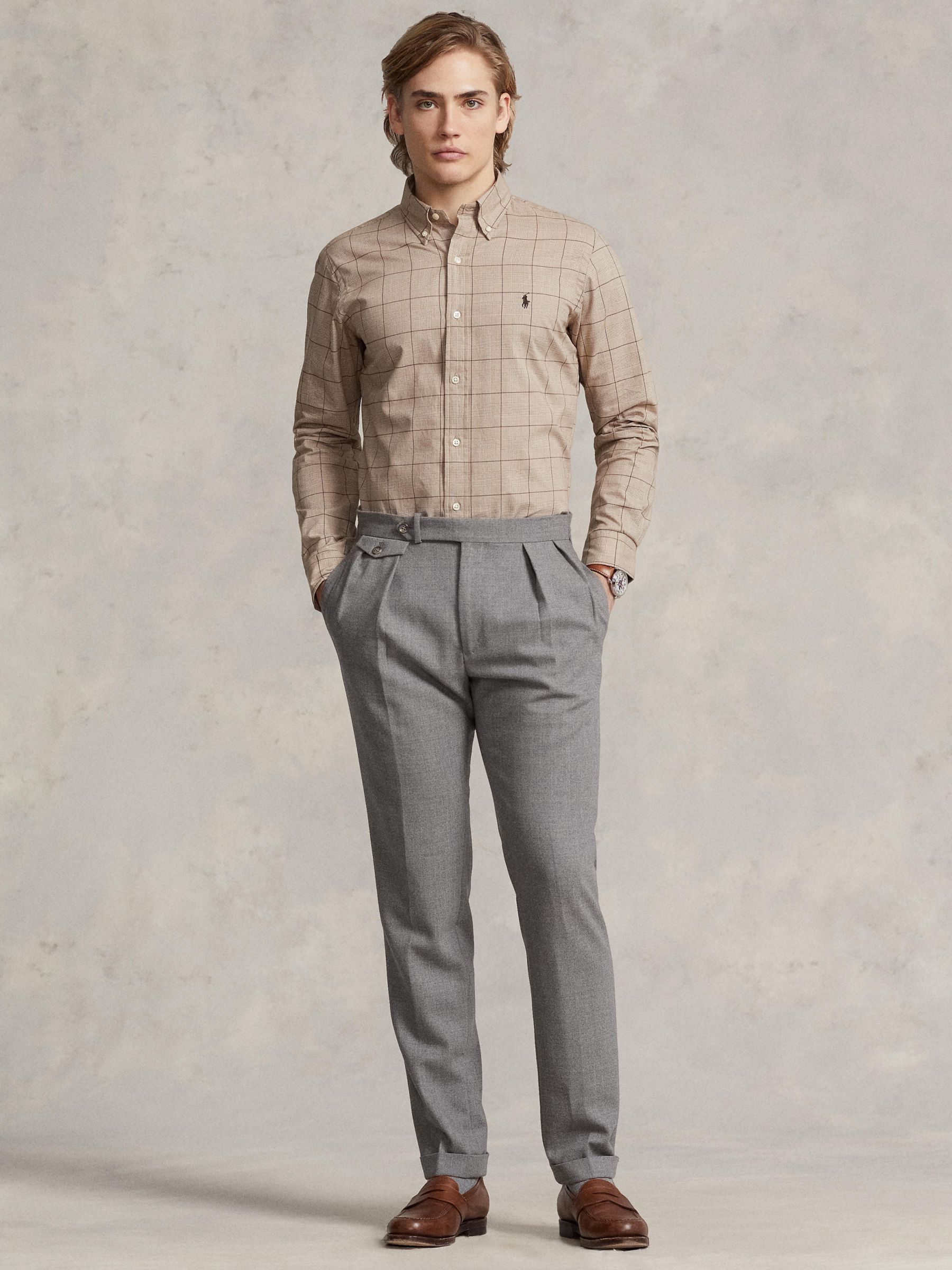 Polo Ralph Lauren Check Shirt, Brown/Multi at John Lewis & Partners