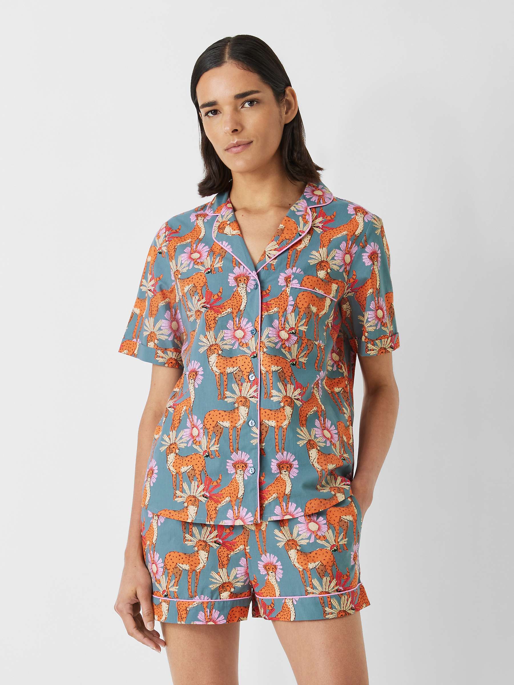 Buy Their Nibs Untamed Cheetah Shirt Shirt Pyjama Set, Grey Online at johnlewis.com