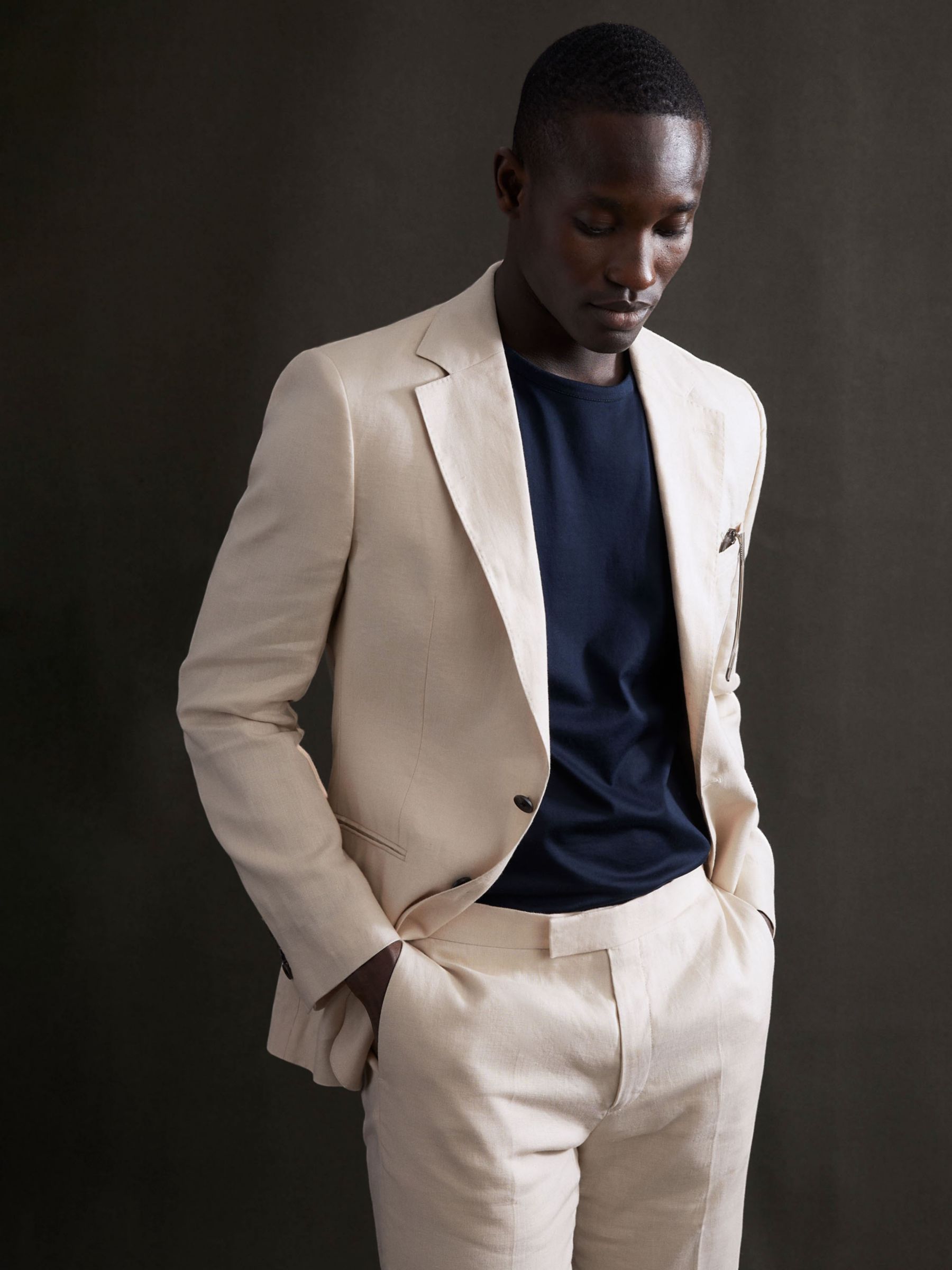 Buy Reiss Kin Linen Single Breasted Suit Jacket Online at johnlewis.com