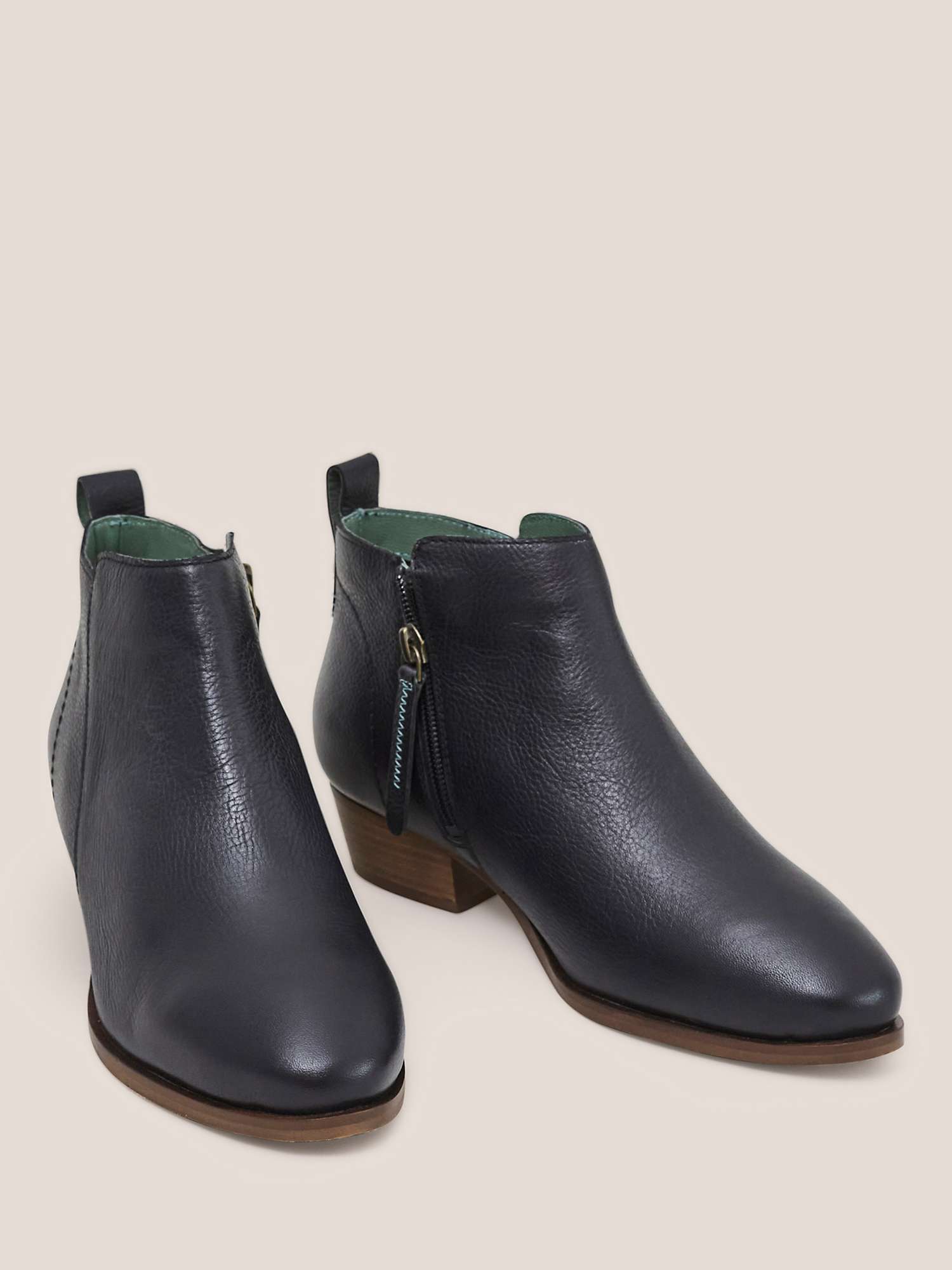 Buy White Stuff Leather Ankle Boots, Black Online at johnlewis.com