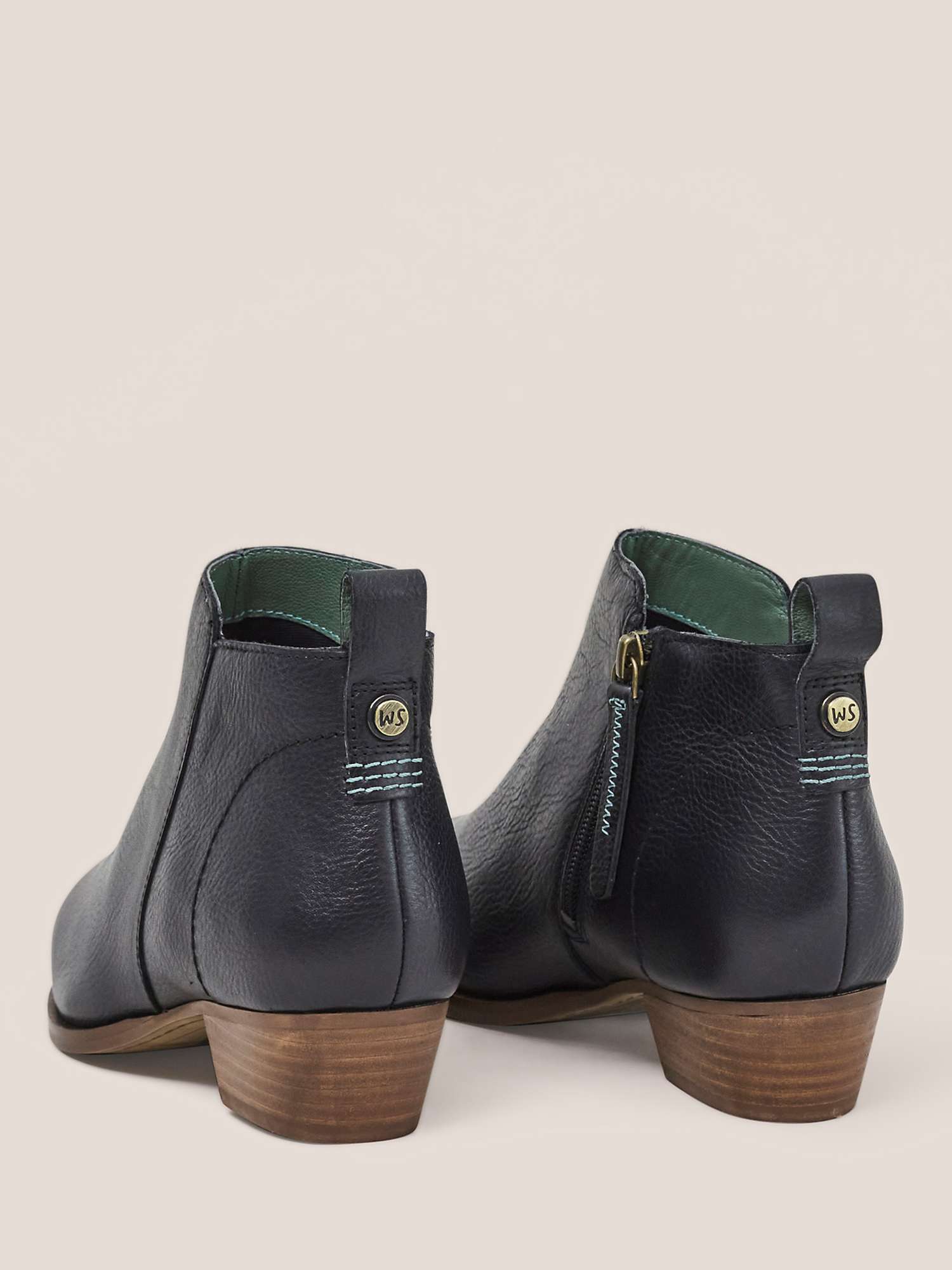 Buy White Stuff Leather Ankle Boots, Black Online at johnlewis.com