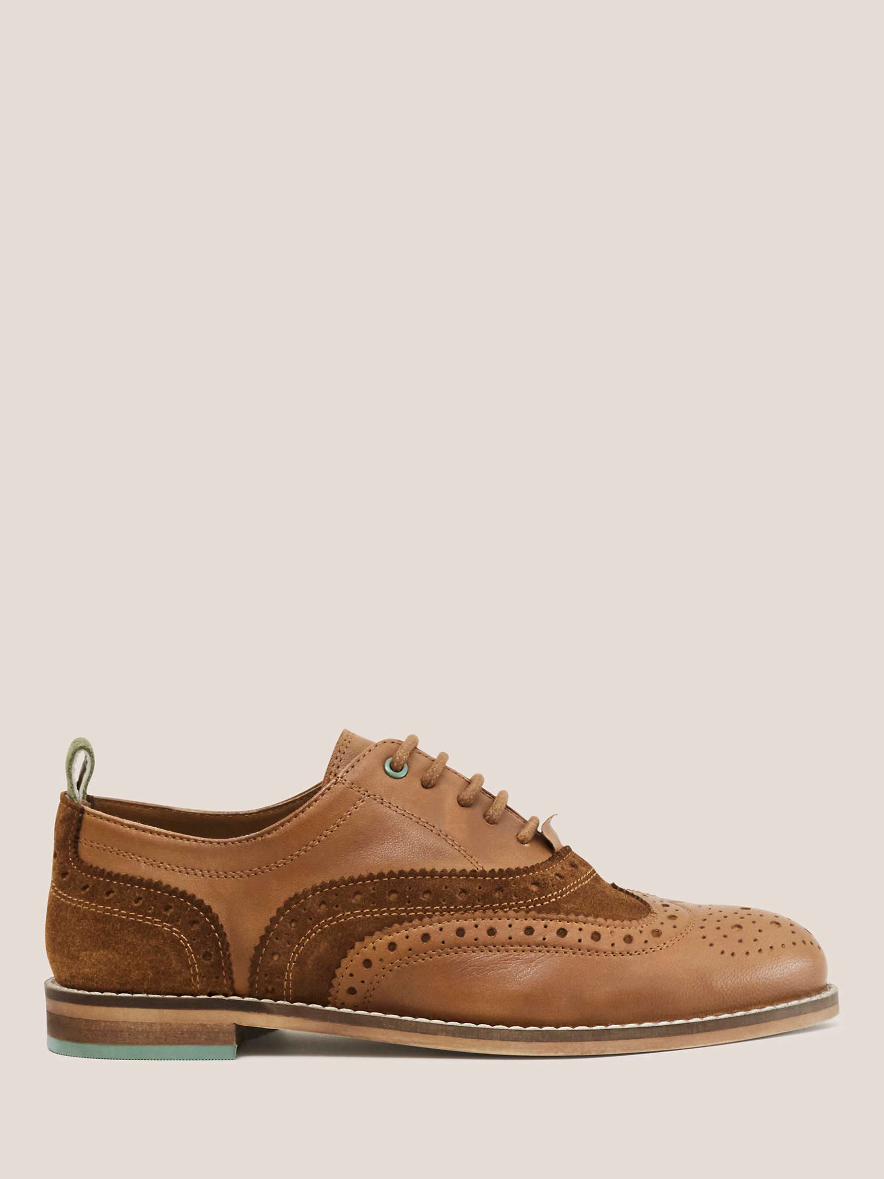 Buy White Stuff Leather Lace Up Brogues, Dark Tan Online at johnlewis.com