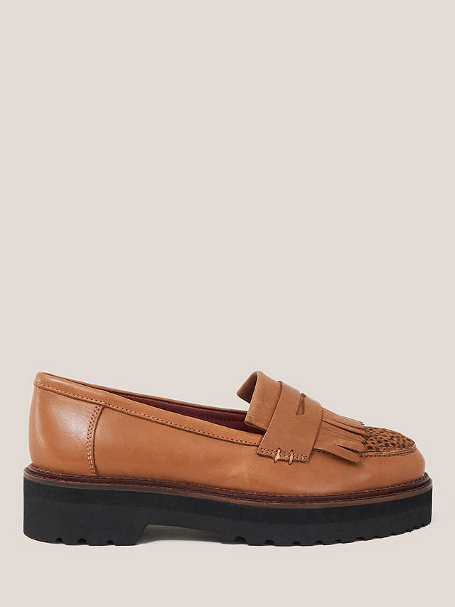 White Stuff Elva Chunky Leather Loafer, Tan at John Lewis & Partners