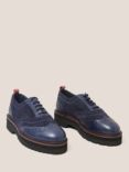 White Stuff Leather Lace Up Brogue Shoes, Dark Navy
