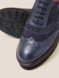 White Stuff Leather Lace Up Brogue Shoes, Dark Navy