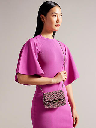 Ted Baker Gliters Crystal Embellished Clutch Bag, Light Pink
