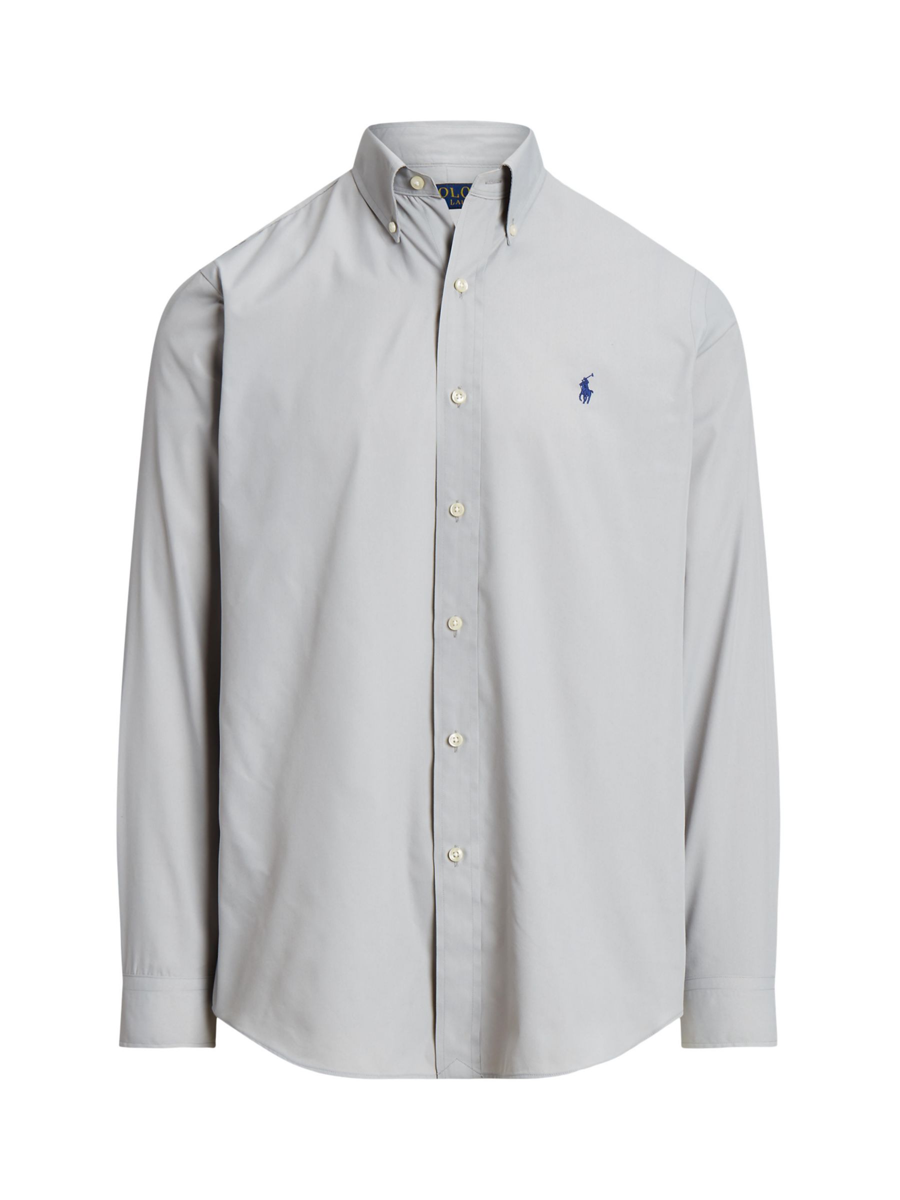 Polo Ralph Lauren Long Sleeve Classic Fit Performance Twill Shirt, Soft  Grey at John Lewis & Partners