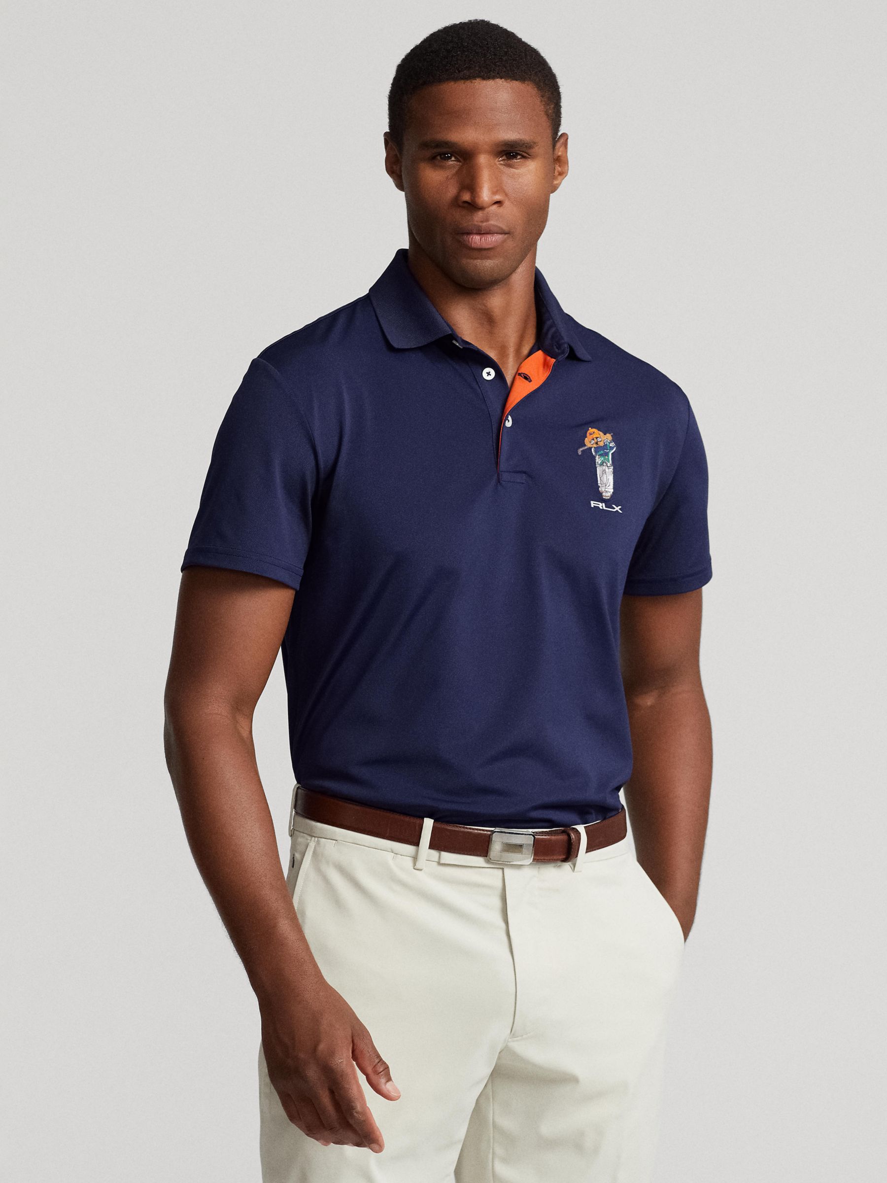 Polo Golf by Ralph Lauren RLX Bear Polo Shirt, French Navy at John ...