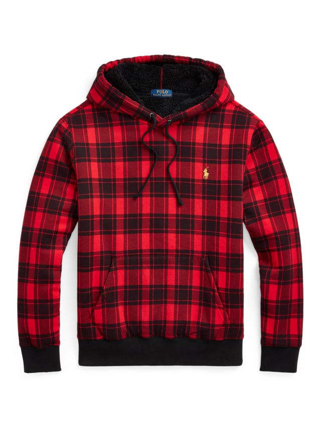 Polo Ralph Lauren Cotton Blend Check Hoodie Martin Red S