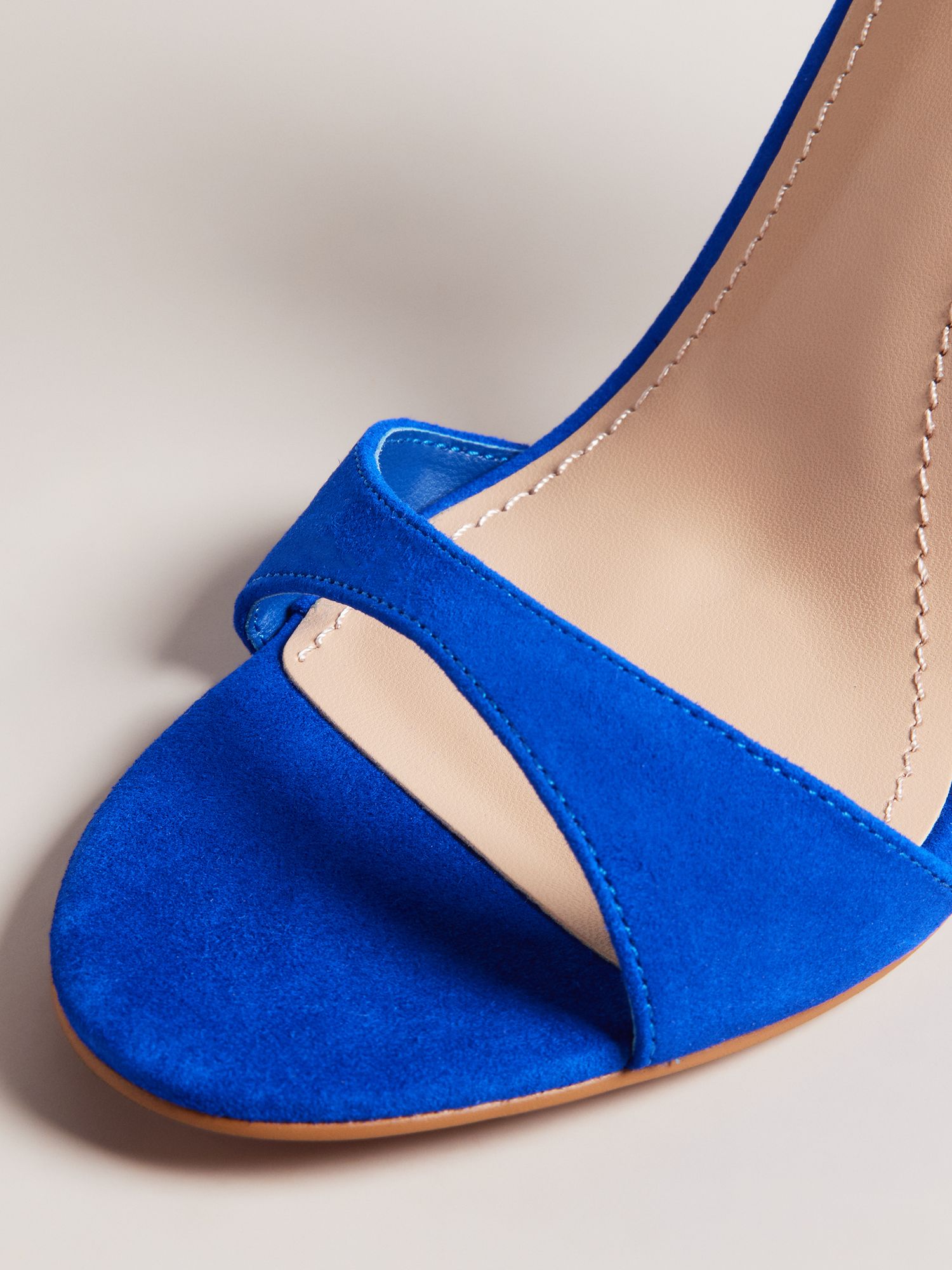 Ted Baker Helmias Suede Heeled Sandals, Bright Blue at John Lewis ...