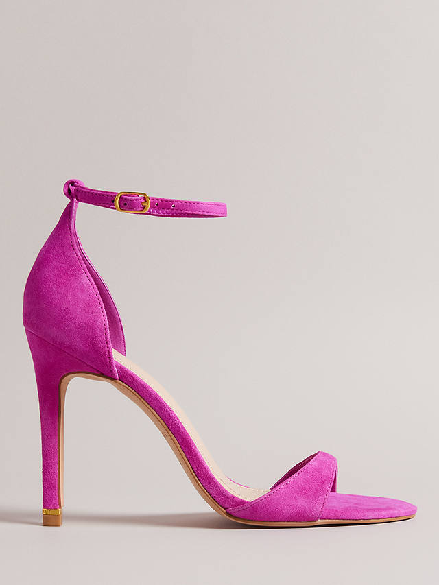 Ted Baker Helmias Suede Heeled Sandals, Bright Pink