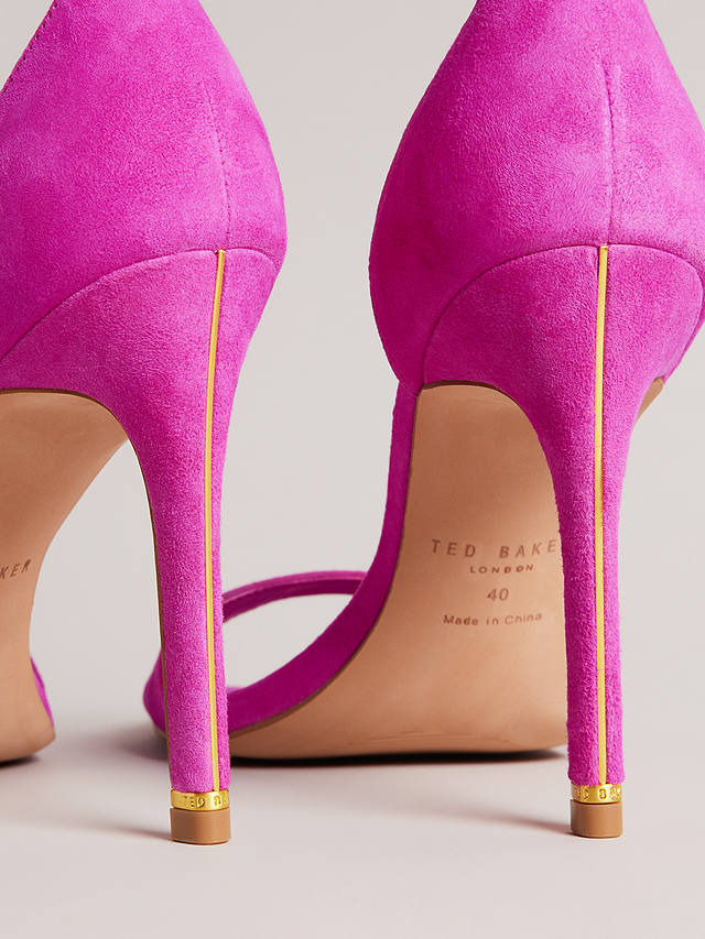 Ted Baker Helmias Suede Heeled Sandals, Bright Pink