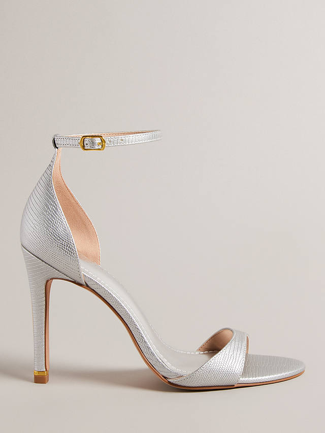 Ted Baker Helmiam Ankle Strap Heeled Sandals, Silver