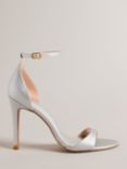 Ted Baker Helmiam Ankle Strap Heeled Sandals, Silver, Silver Silver