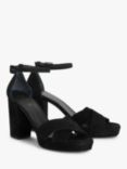 John Lewis Mallorie Suede Cross Strap Platform Sandals, Black