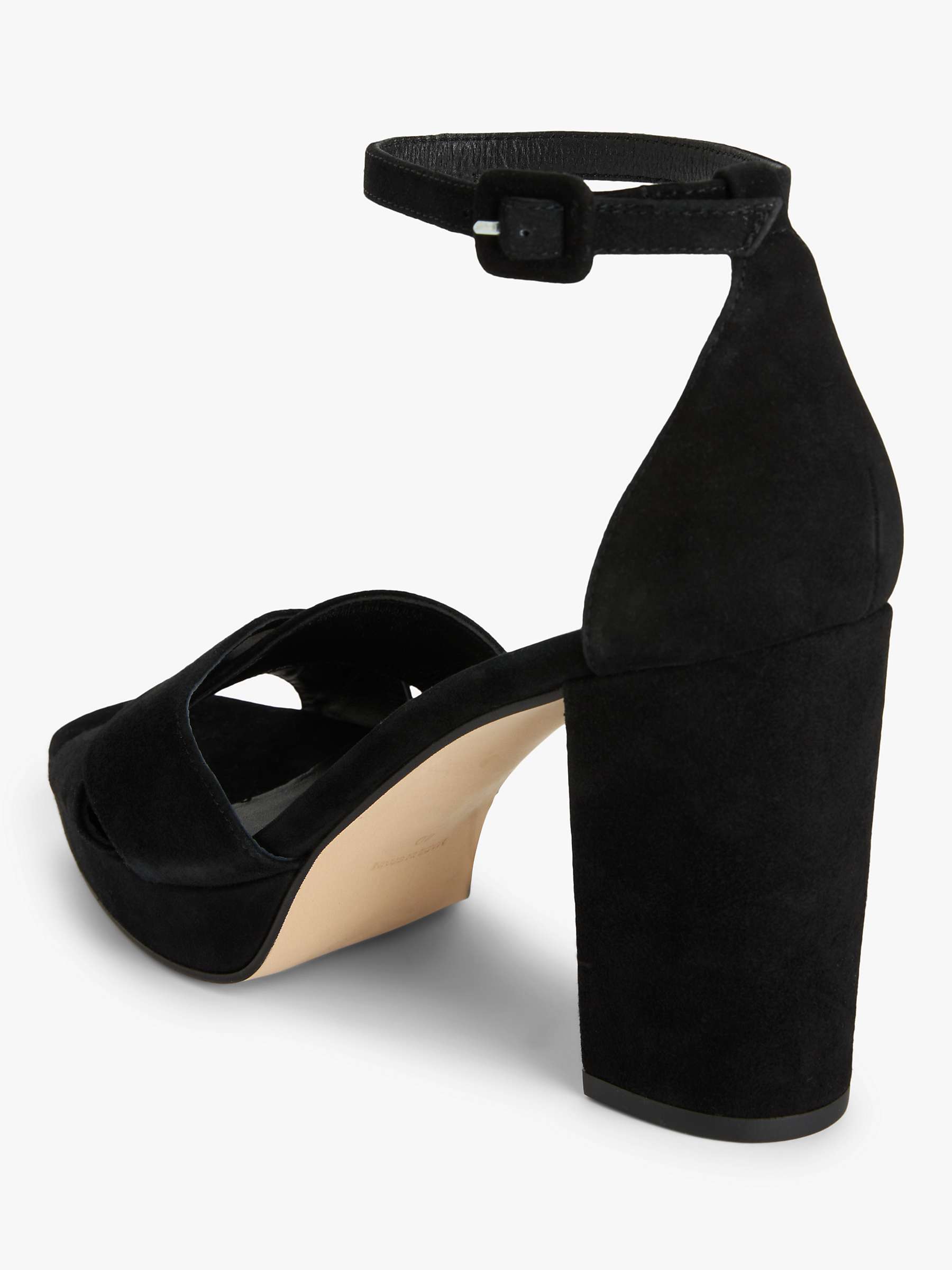 Buy John Lewis Mallorie Suede Cross Strap Platform Sandals, Black Online at johnlewis.com