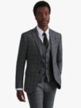 Ted Baker Zion Check Suit Jacket, Charcoal, Charcoal