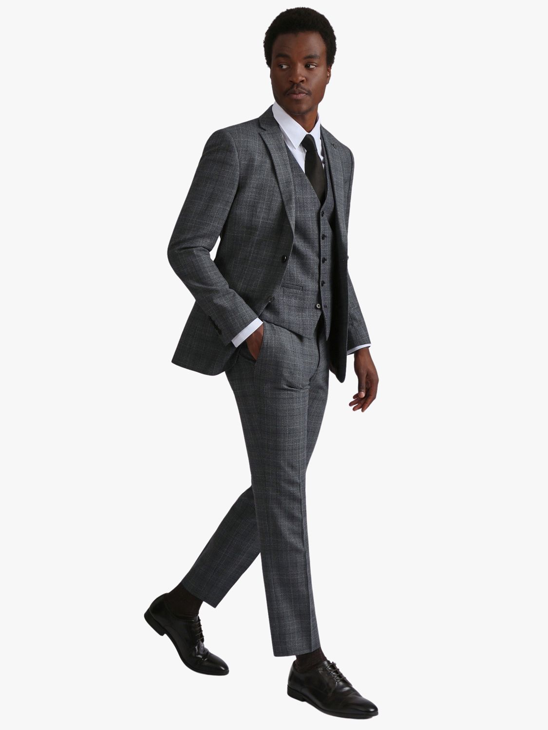Buy Ted Baker Zion Check Suit Jacket, Charcoal Online at johnlewis.com