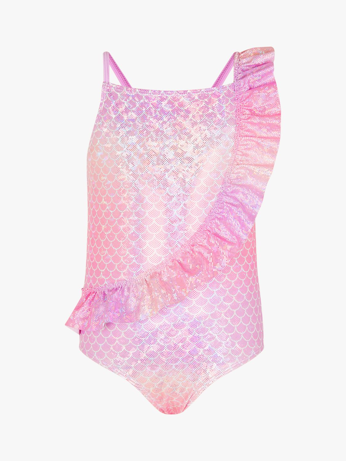 Angels by Accessorize Kids' Mermaid Ruffle Detail Swimsuit, Pink/Multi ...