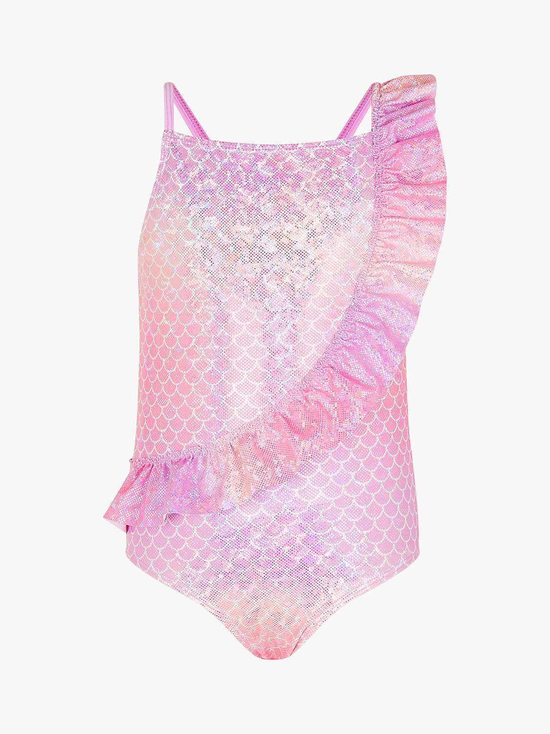 Angels by Accessorize Kids' Mermaid Ruffle Detail Swimsuit, Pink/Multi ...
