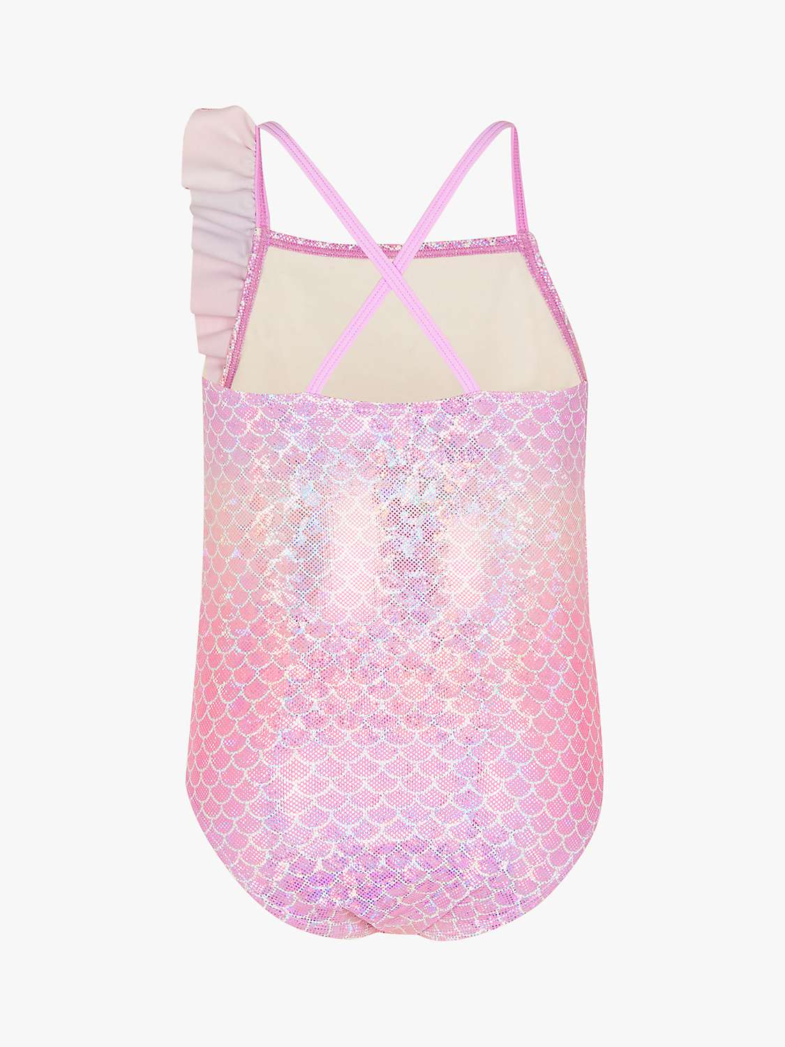 Buy Angels by Accessorize Kids' Mermaid Ruffle Detail Swimsuit, Pink/Multi Online at johnlewis.com