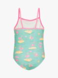 Angels by Accessorize Kids' Flamingo Print Swimsuit, Green/Multi