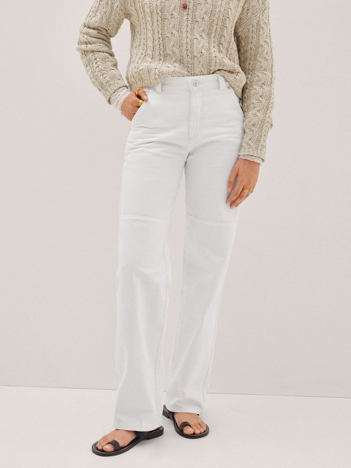 Mango Kyomi Jeans, White at John Lewis & Partners