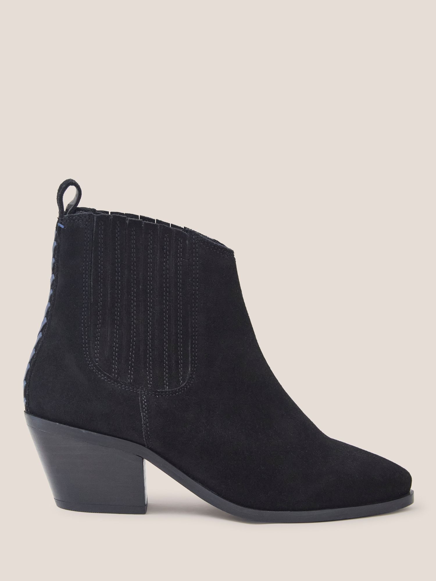 White Stuff Suede Ankle Boots, Black
