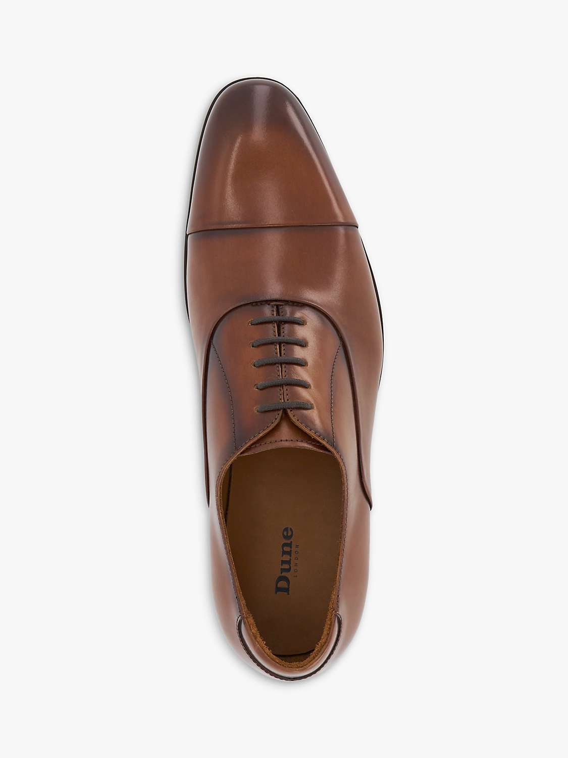 Dune Secrecy Leather Oxford Shoes, Dark Tan-leather at John Lewis ...