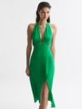 Reiss Maia Cut Out Halterneck Midi Dress, Green