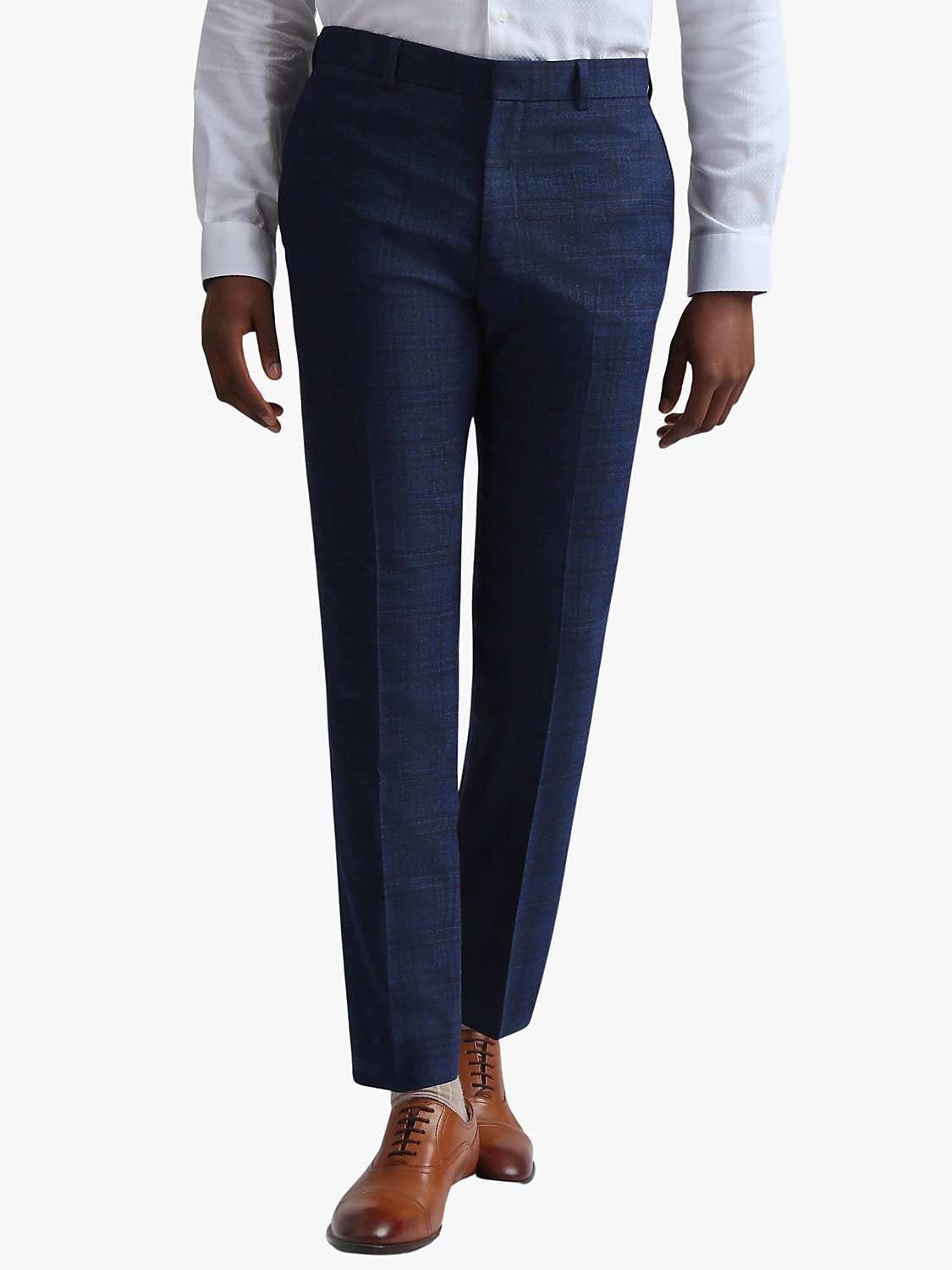 Buy Ted Baker Munro Slim Fit Check Suit Trousers, Navy Online at johnlewis.com