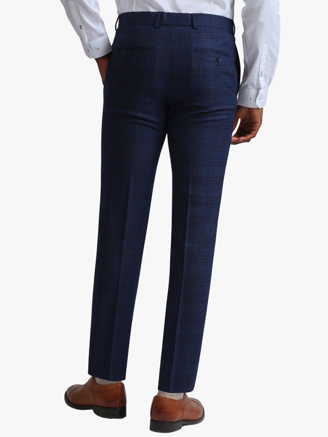 Buy Ted Baker Munro Slim Fit Check Suit Trousers, Navy Online at johnlewis.com