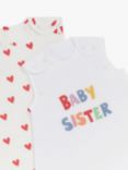 John Lewis ANYDAY Baby Sister Baby Sleeping Bag, 1 Tog, Pack of 2, Cream/Multi