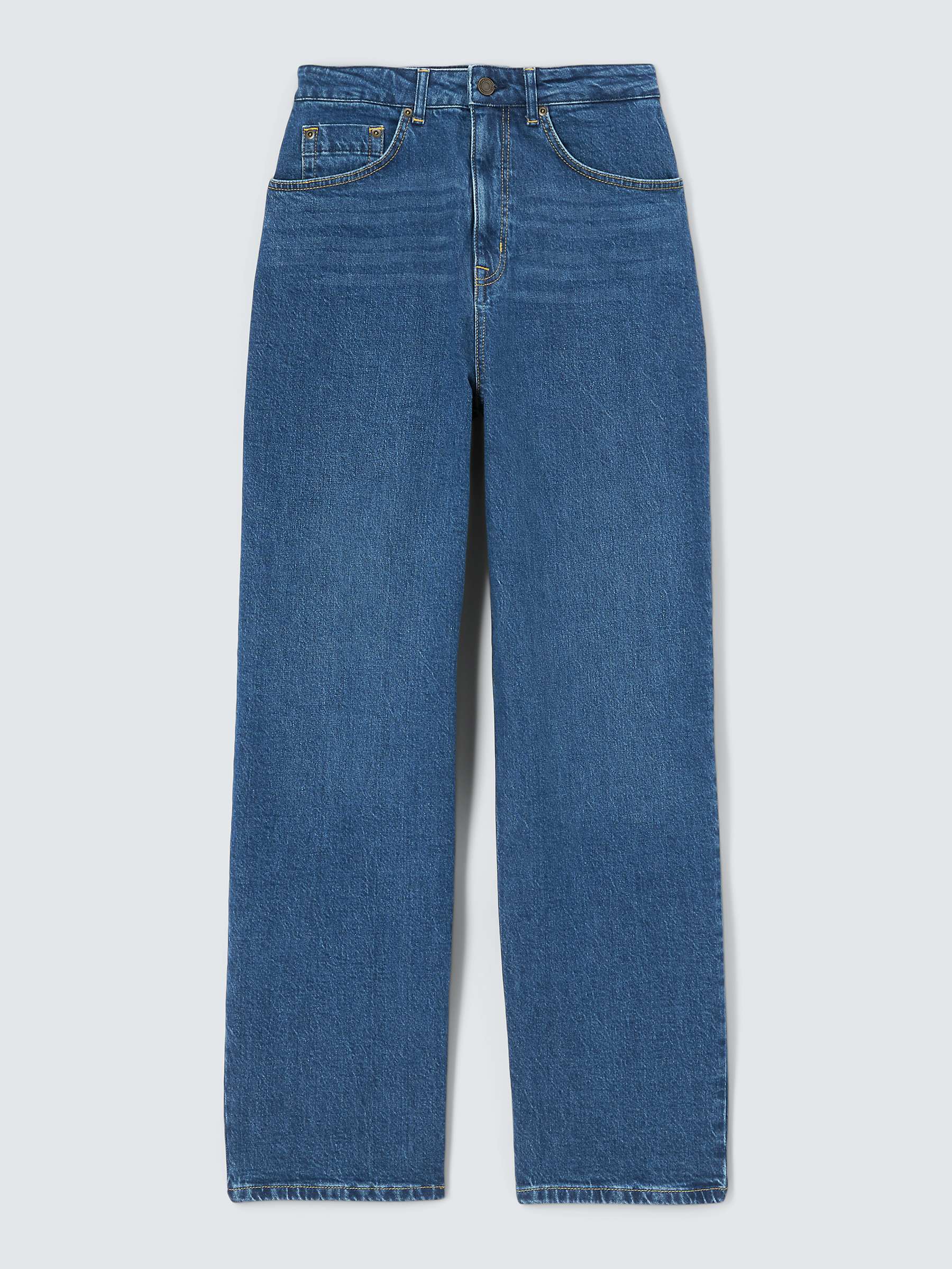 Buy John Lewis Premium Straight Leg Jeans, Mid Wash Online at johnlewis.com