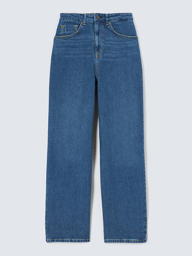 John Lewis Premium Straight Leg Jeans, Mid Wash