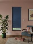 John Lewis Motorised Linen Mix Blackout/Thermal Roller Blind, Navy