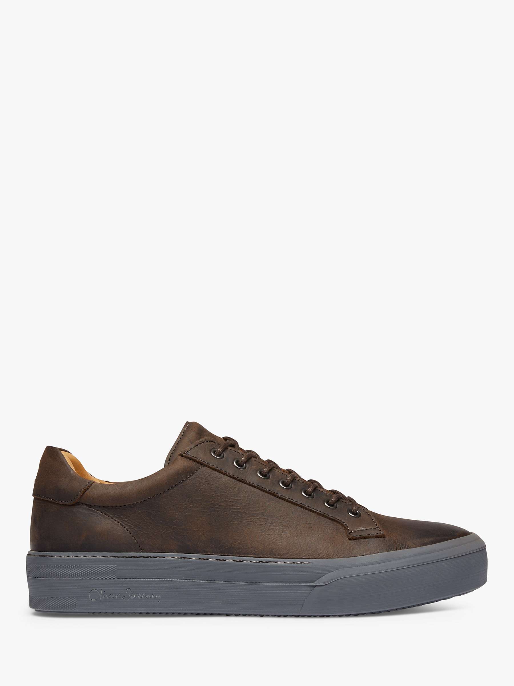 Buy Oliver Sweeney Penacova Leather Lace Up Trainers, Brown Online at johnlewis.com